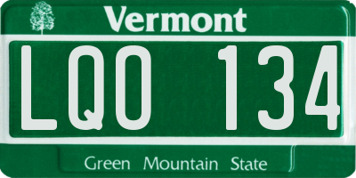 VT license plate LQO134