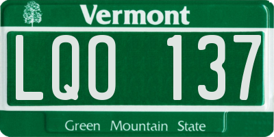 VT license plate LQO137