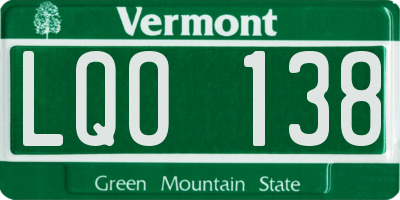VT license plate LQO138
