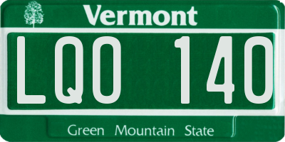 VT license plate LQO140
