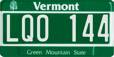 VT license plate LQO144