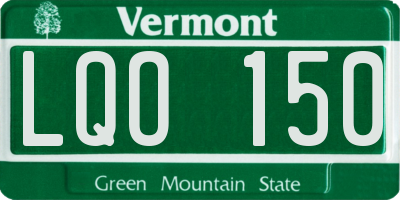 VT license plate LQO150