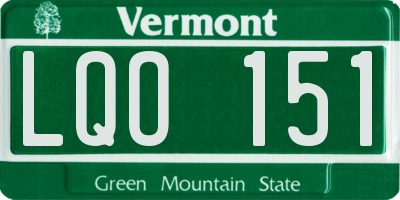 VT license plate LQO151
