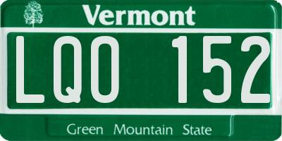 VT license plate LQO152