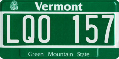 VT license plate LQO157