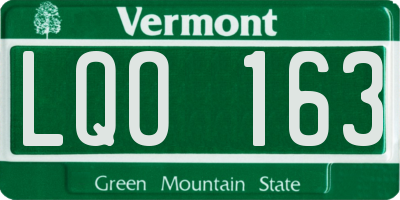 VT license plate LQO163