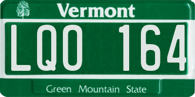 VT license plate LQO164