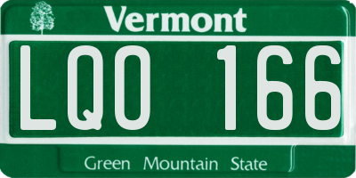 VT license plate LQO166