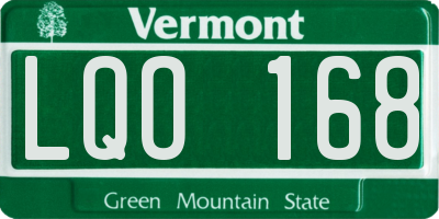 VT license plate LQO168