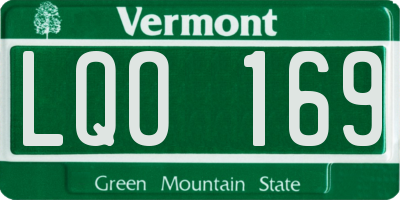 VT license plate LQO169