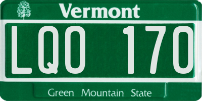 VT license plate LQO170