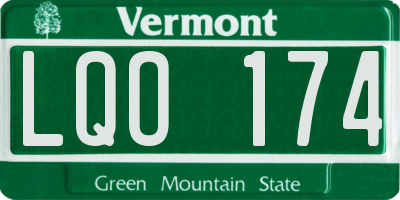 VT license plate LQO174