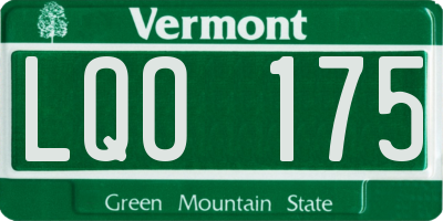 VT license plate LQO175