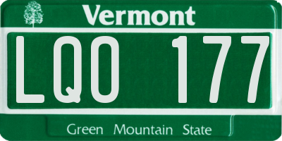 VT license plate LQO177