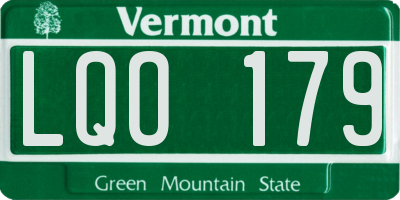 VT license plate LQO179