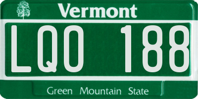 VT license plate LQO188