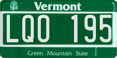 VT license plate LQO195