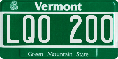VT license plate LQO200