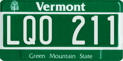 VT license plate LQO211