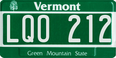 VT license plate LQO212