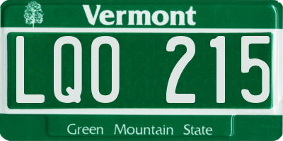 VT license plate LQO215