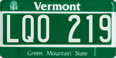 VT license plate LQO219
