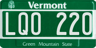 VT license plate LQO220