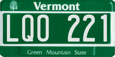 VT license plate LQO221