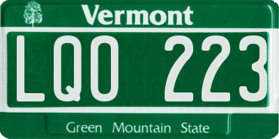 VT license plate LQO223