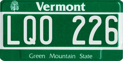 VT license plate LQO226