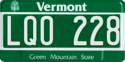 VT license plate LQO228