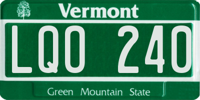VT license plate LQO240
