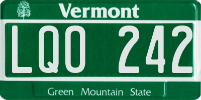 VT license plate LQO242