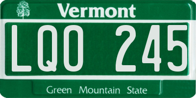 VT license plate LQO245