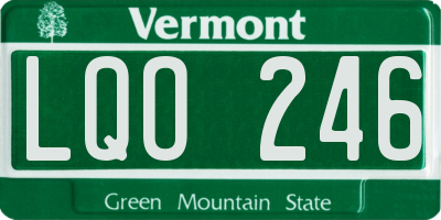 VT license plate LQO246