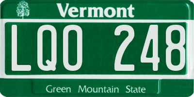 VT license plate LQO248