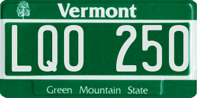 VT license plate LQO250
