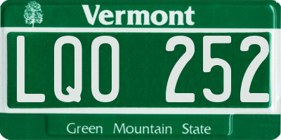 VT license plate LQO252
