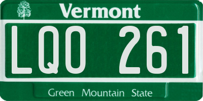 VT license plate LQO261