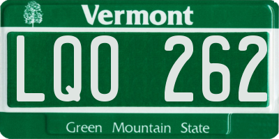 VT license plate LQO262