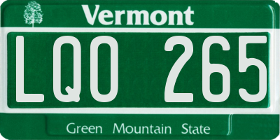 VT license plate LQO265