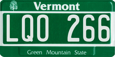 VT license plate LQO266