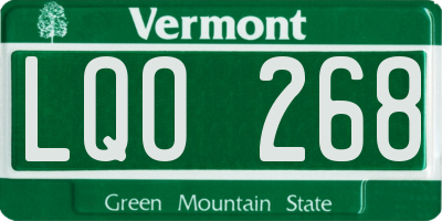 VT license plate LQO268