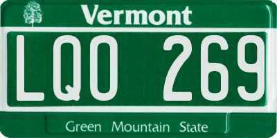 VT license plate LQO269