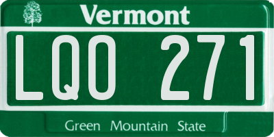 VT license plate LQO271