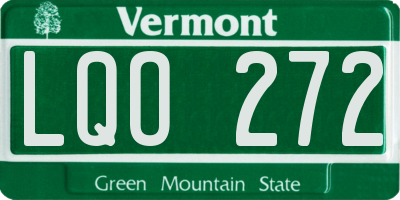 VT license plate LQO272
