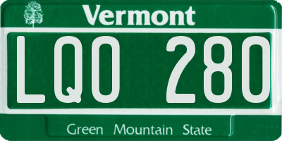 VT license plate LQO280