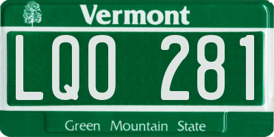 VT license plate LQO281