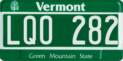 VT license plate LQO282