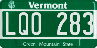 VT license plate LQO283
